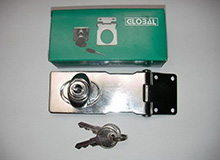 4寸铁匙搭扣型工具箱锁,箱柜锁,橱门锁,展示箱锁,锁扣hasp lock(编号20145)