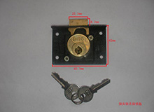 CB-S11低锁头船用抽屉锁,Φ22×23铜头铜舌船用锁(编号10062)